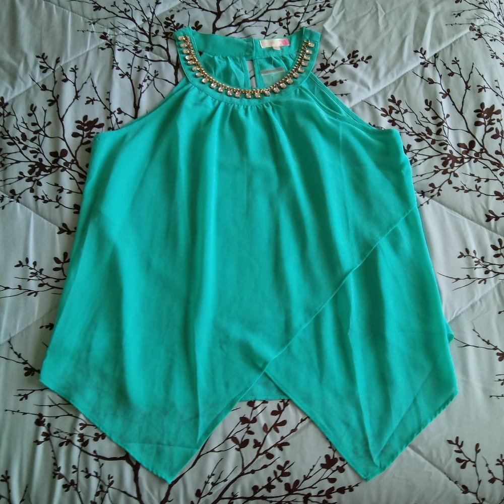 Embellished Neckline Top